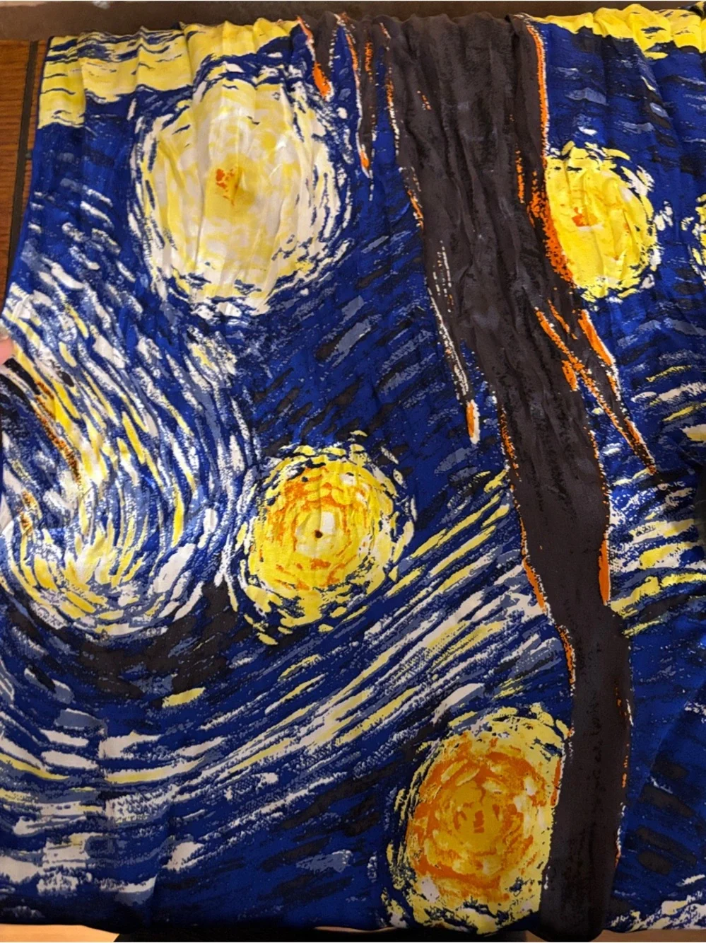 Starry Night silk scarf wrap 57 “ long 15 “ wide